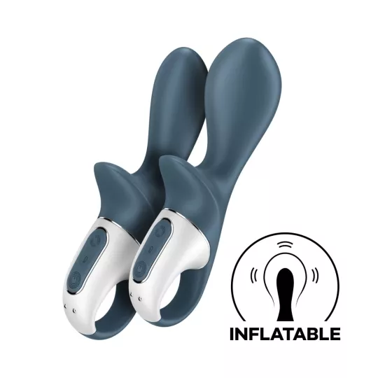 SATISFYER anál vibrátor Air Pump Booty 2 Dark Grey - szürke színben, felfújható szárral, akkumulátoros, vízálló