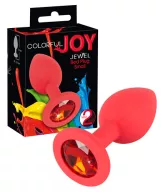 YOU2TOYS fenékdugó Colorful Joy Jewel Red Plug - piros színben, vízálló, szilikon, (7 cm)