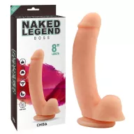 CHISA NOVELTIES élethű dildó Boss-Flesh - nagy méretű, letapasztható, herékkel, testszínű, vízálló, szilikon (20,5 cm)