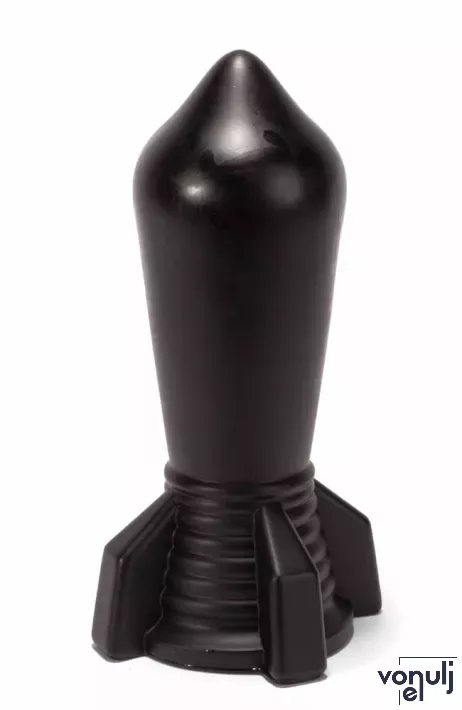 X-MEN fenékdugó 9.6" Huge Butt Plug Black 2 - fekete színben, letapasztható,  PVC, 24 cm