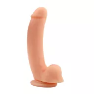 CHISA NOVELTIES élethű dildó Boss-Flesh - nagy méretű, letapasztható, herékkel, testszínű, vízálló, szilikon (20,5 cm)