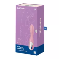 SATISFYER G-pont vibrátor Air Pump Vibrator 2 Light Red - rózsaszín színben, felfújható szárral, fogógyűrűs, vízálló, akkumulátoros