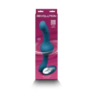 NS NOVELTIES G-pont vibrátor Revolution Tsunami Teal - türkiz színben, kétvégű, ívelt kialakítású, távirányítóval, akkumulátoros