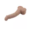 CHISA NOVELTIES élethű dildó Politician-Brown - közepes méretű, letapasztható, herékkel, sötét testszínű, vízálló, szilikon (19,5 cm)