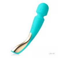 LELO masszírozó Smart Wand 2 Aqua - türkiz színben, nagy méretű, vízálló, akkumulátoros