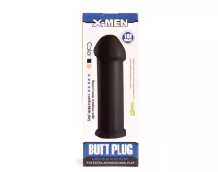 X-MEN fenékdugó 10 inch Butt Plug Black - fekete színben, sima felületű, letapasztható, PVC, 25 cm