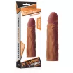 LOVETOY péniszköpeny Pleasure X-Tender Penis Sleeve Brown 4 - realisztikus, barna színű, vízálló, (19 cm)