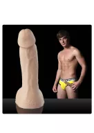 FLESHLIGHT GUYS élethű dildó - Brent Corrigan - realisztikus méret, superskin anyag, herékkel, letapasztható, vízálló (22 cm)