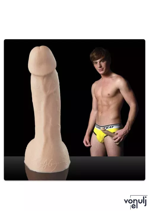 FLESHLIGHT GUYS élethű dildó - Brent Corrigan - realisztikus méret, superskin anyag, herékkel, letapasztható, vízálló (22 cm)