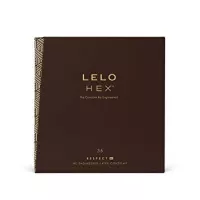 LELO óvszer Hex Condoms Respect 36 Pack - latex, extra vékony, stimuláló felszínnel, síkosított, nagyméretű, 36 db