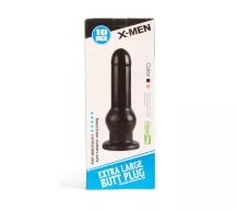 X-MEN fenékdugó 10 inch Butt Plug Black - fekete színben, hajlékony, letapasztható, PVC,  25 cm