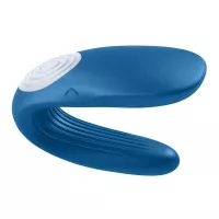 SATISFYER párvibrátor Double Whale - kék színben, vízálló, akkumulátoros