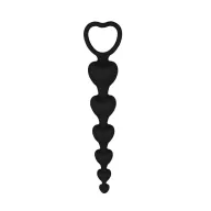 CHISA NOVELTIES anál gyöngysor Elite Lover's Beads - fekete színben, fogógyűrűs, vibráció nélküli, rugalmas, vízálló, (15 cm)
