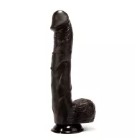 X-MEN hajlított dildó Paddy’s 14 inch Cock Black - realisztikus, fekete színben, letapasztható, vízálló, PVC (35 cm)