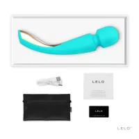 LELO masszírozó Smart Wand 2 Ocean Blue - kék színben, közepes méretű, vízálló, akkumulátoros