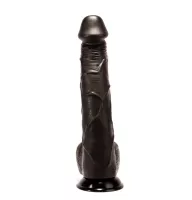 X-MEN hajlított dildó Paddy’s 14 inch Cock Black - realisztikus, fekete színben, letapasztható, vízálló, PVC (35 cm)