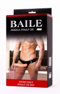 BAILE felcsatolható vibrátor Jessica Strap-on 1 - testszínű, távirányítóval, elemes, (17 cm)