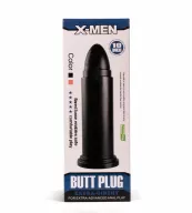 X-MEN fenékdugó 10" Huge Butt Plug Black 2 - fekete színben, letapasztható, PVC, 25 cm