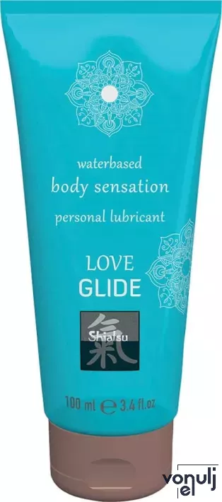 SHIATSU intim síkosító Love Glide Waterbased 100 ml - vízbázisú, bőrápoló, íz- és illatmentes, óvszerhez és segédeszközhöz is