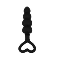 CHISA NOVELTIES análbot Beaded Luv Probe - fekete színben, fogógyűrűvel, rugalmas, vízálló, szilikon, (15,6 cm)