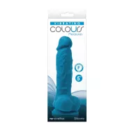 NS NOVELTIES élethű vibrátor Colours Pleasures Vibrating  5" Dildo Blue -  realisztikus, vízálló, tapadókoronggal, akkumulátoros, kék, szilikon (13cm)