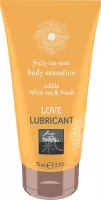 SHIATSU intim síkosító Love Lubricant Edible White Tea & Peach 75 ml - vízbázisú,ehető,fehér tea és barack ízű,bőrápoló,óvszerhez és segédeszközhöz is