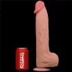 LOVETOY élethű dildó 14'' King Sized Sliding Skin Dual Layer Dong - extra nagy méretű, herékkel, kétrétegű, letapasztható, vízálló, TPE (36 cm)