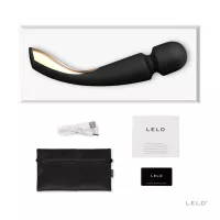 LELO masszírozó Smart Wand 2 Black - fekete színben, közepes méretű, vízálló, akkumulátoros