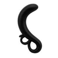 CHISA NOVELTIES prosztata izgató Two-Finger G-Spot Plug - fekete színben, fogógyűrűs, vibráció nélküli, vízálló