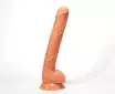 X-MEN élethű dildó Harry's 12" Cock Flesh - Nagy méretű, herékkel, letapasztható, testszínű, PVC (30 cm)