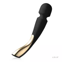 LELO masszírozó Smart Wand 2 Black - fekete színben, közepes méretű, vízálló, akkumulátoros