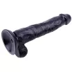 CHISA NOVELTIES élethű dildó Black Veined Dong - extra nagy méretű, herékkel, letapasztható, fekete, szilikon ( 25 cm )