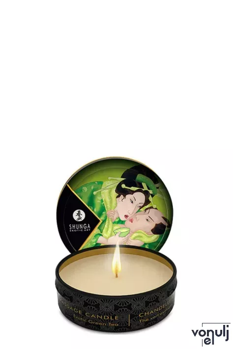 SHUNGA masszázsgyertya Mini Massage Candle 30ml/1oz Zenitude Exotic Green Tea - zöld tea illattal