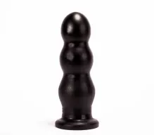 X-MEN fenékdugó 10 inch Butt Plug Black - fekete színben, gömbös stimuláló felszínnel, letapasztható, PVC, 25 cm