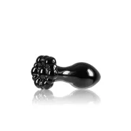 NS NOVELTIES fenékdugó Crystal Flower Black - üveg, fekete színben, virágos talppal, vízálló (8.9 cm)