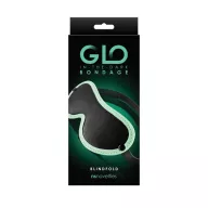 NS NOVELTIES maszk Glo Bondage Blindfold Green - fekete-fehér színben, sötétben zölden világító szegéllyel