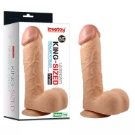 LOVETOY élethű dildó 9" LEGENDARY KING-SIZED - nagy méretű, herékkel, vastag, letapasztható, PVC (23 cm)