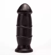 X-MEN fenékdugó 10 inch Butt Plug Black - fekete színben, körkörös stimuláló felszínű, letapasztható, PVC, 25 cm