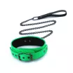 NS NOVELTIES nyakpánt és póráz Electra Collar and Leash Green - zöld-fekete színben