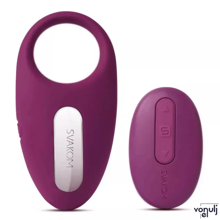 SVAKOM péniszgyűrű Winni Violet - lila színben, vibrációs funkcióval, vízálló, akkumulátoros, távirányítóval