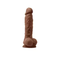 NS NOVELTIES élethű vibrátor Colours Pleasures Vibrating  5" Dildo Brown - vízálló, tapadókoronggal, akkumulátoros, világos barna, szilikon (13cm)