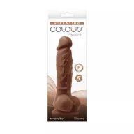 NS NOVELTIES élethű vibrátor Colours Pleasures Vibrating  5" Dildo Brown - vízálló, tapadókoronggal, akkumulátoros, világos barna, szilikon (13cm)