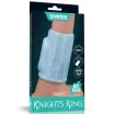 LOVETOY péniszmandzsetta Vibrating Ridge Knights Ring - kék színben, vibrációs funkcióval, barázdált stimuláló felszínnel, vízálló, elemes