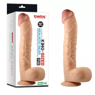 LOVETOY hajlított dildó 12" Legendary King-sized  Realistic Dildo - realisztikus, testszínű, herékkel, letapasztható, vízálló, PVC (30 cm)