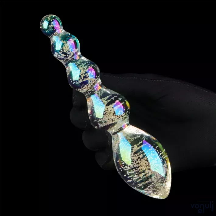 Anál plug LOVETOY Twilight Gleam Glass Dildo-Tantalizing Orbs