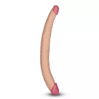 LOVETOY kétvégű dildó Ladykiller Tapered Double Penetration - realisztikus, testszínű, hajlítható, vízálló,  PVC ( 35,5 cm )