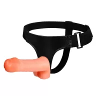 BAILE  felcsatolható dildó Ultra Passionate Cyberskin Strap-on Penis Flash - realisztikus, testszínű, herékkel, állítható heveder, 18,5 cm dildóval