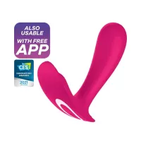 SATISFYER csiklóizgatós vibrátor Top Secret - pink színben, vízálló, okos, akkumulátoros, ingyenes applikációval