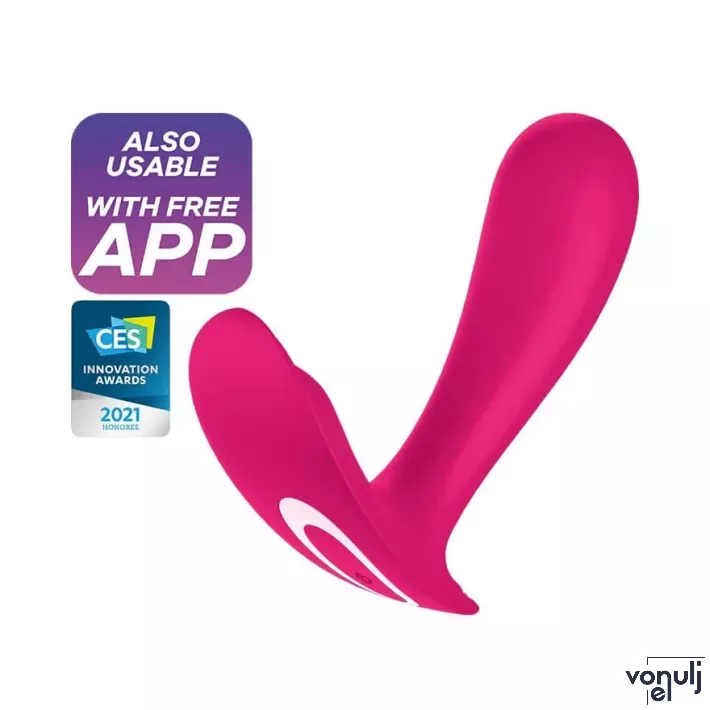 SATISFYER csiklóizgatós vibrátor Top Secret - pink színben, vízálló, okos, akkumulátoros, ingyenes applikációval