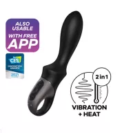 SATISFYER anális vibrátor Heat Climax - fekete színben, vízálló, okos, melegítő funkcióval, ingyenes applikációval
